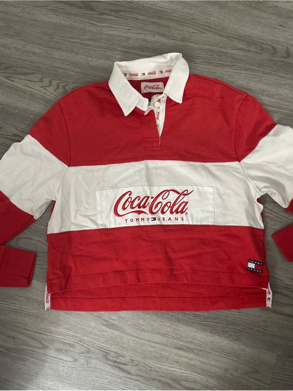 Coca-Cola Red & White Striped Rugby Polo